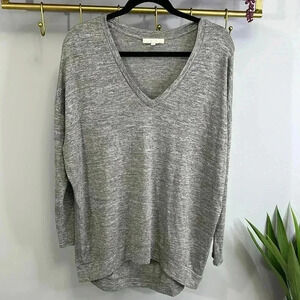 Gray  V-Neck Sweater